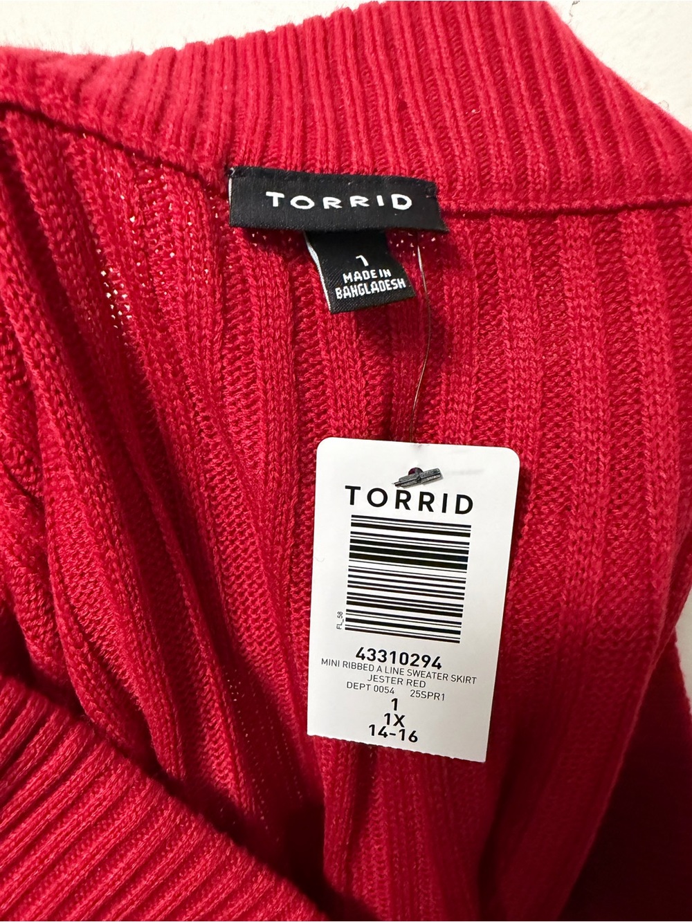 Torrid Ribbed Red Sweater Skirt and Turtleneck Set NWT - Women's 1X - Picture 8 of 12